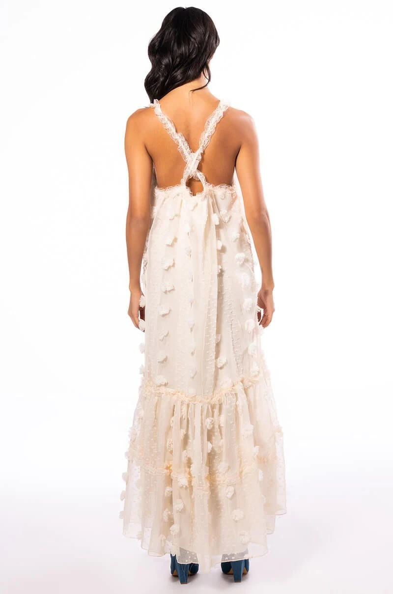 HIDDEN GARDEN FLORAL DETAIL MAXI DRESS 6 HIDDEN GARDEN FLORAL DETAIL MAXI DRESS - Image 4