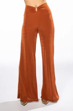 HOLD UP SLINKY PALAZZO PANT -AKIRA Shop hold up slinky palazzo pant rust 3 3