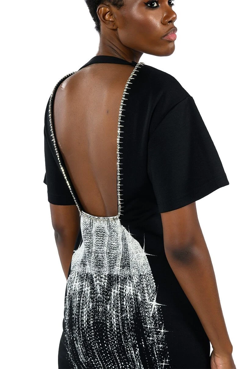ILLUSIONS EMBELLISHED SPIKE DETAIL GRAPHIC MAXI DRESS 9 ILLUSIONS EMBELLISHED SPIKE DETAIL GRAPHIC MAXI DRESS - Image 7