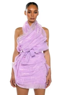 Alternative view of ISADORA BELTED HALTER NECK MINI DRESS