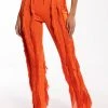 JOSEFINA FRINGE DETAIL JOGGERS 2 JOSEFINA FRINGE DETAIL JOGGERS -AKIRA Shop josefina fringe detail joggers orange 1 1