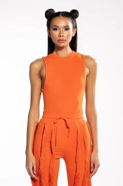 JOSEFINA SLEEVELESS BODYSUIT -AKIRA Shop josefina sleeveless bodysuit orange 4 4