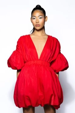 JUNE PILLOW MINI DRESS -AKIRA Shop june pillow mini dress red 4 4
