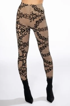 LACE LUXE LEGGING -AKIRA Shop lace luxe legging beige multi 3 3