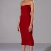 LATE NIGHTS RUCHED CORSET MIDI DRESS IN RED -AKIRA Shop late nights mini corset midi dress red 1 1