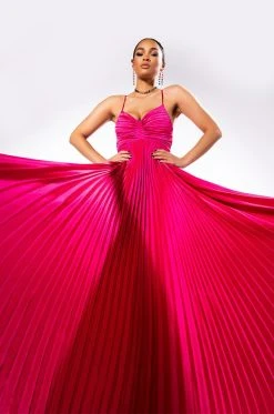 Alternative view of LILY PLEATED SATIN MAXI DRESS