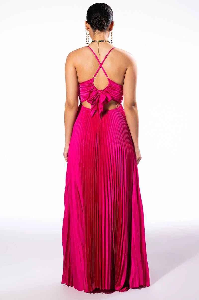 LILY PLEATED SATIN MAXI DRESS 8 LILY PLEATED SATIN MAXI DRESS - Image 6