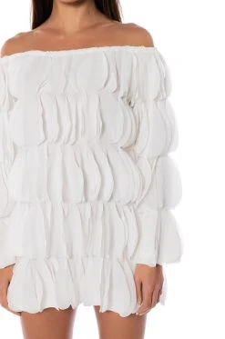 LOLA OFF THE SHOULDER MINI DRESS -AKIRA Shop lola off the shoulder mini dress white 5 5