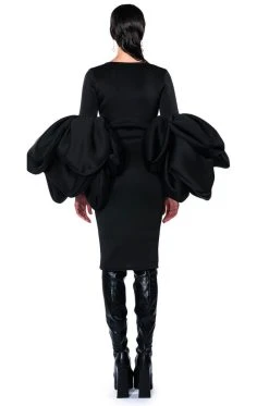 MADDI EXTREME SLEEVE SCUBA MIDI DRESS -AKIRA Shop maddi extreme sleeve scuba midi dress black 10 10