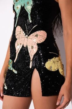 MARIPOSA SEQUIN MINI DRESS -AKIRA Shop mariposa sequin mini dress black 6 6