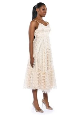 Alternative view of MARIPOSA SLEEVELESS APPLIQUE MIDI DRESS