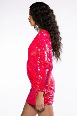 MAXIMUM SEQUIN MINI DRESS -AKIRA Shop maximum sequin mini dress pink 5 5 c1