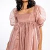 MISS HONEY SHORT SLEEVE BABYDOLL MINI DRESS -AKIRA Shop miss honey long sleeve babydoll mini dress taupe 1 1