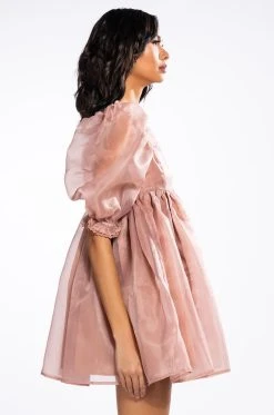 MISS HONEY SHORT SLEEVE BABYDOLL MINI DRESS 12 MISS HONEY SHORT SLEEVE BABYDOLL MINI DRESS -AKIRA Shop miss honey long sleeve babydoll mini dress taupe 4 4