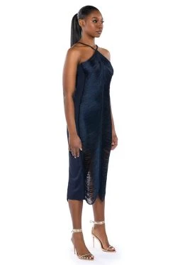 Alternative view of NADINE LOW BACK FRINGE MIDI DRESS