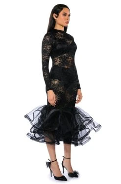 Alternative view of NIGHT OF MY LIFE LACE MAXI DRESS