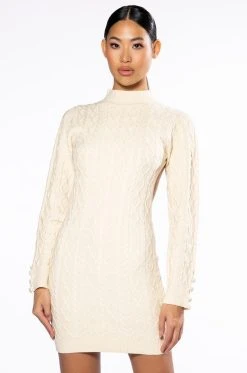 NIGHTS WITH YOU KNIT MINI DRESS -AKIRA Shop nights with you knit mini dress cream 3 3