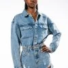 ON A ROLL DENIM LONG SLEEVE ROMPER -AKIRA Shop on a roll denim long sleeve romper medium blue denim 1 1