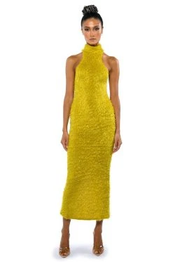ON WE GO TEXTURED MAXI DRESS IN CHARTREUSE 11 ON WE GO TEXTURED MAXI DRESS IN CHARTREUSE -AKIRA Shop on we go textured maxi dress in chartreuse dark yellow 3 3