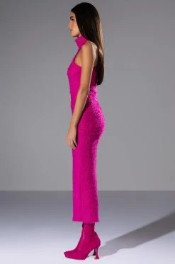 ON WE GO TEXTURED MAXI DRESS 11 ON WE GO TEXTURED MAXI DRESS -AKIRA Shop on we go textured maxi dress fuchsia 4 4
