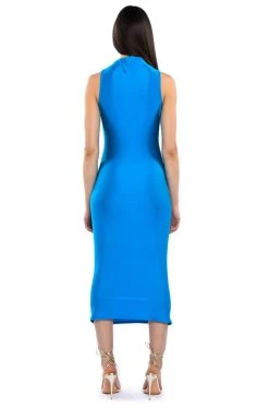 ONE OF ONE SLEEVELESS MIDI DRESS -AKIRA Shop one of one sleeveless midi dress blue 4 4