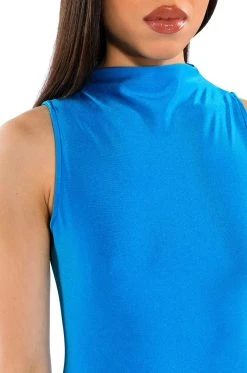 ONE OF ONE SLEEVELESS MIDI DRESS -AKIRA Shop one of one sleeveless midi dress blue 5 5