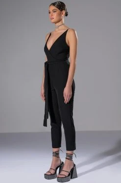 Alternative view of PERFECT FIT SLEEVELESS BELTED JUMPSUIT