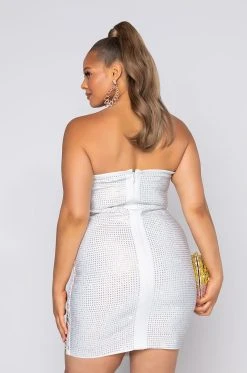 PLUS ALL THE RIGHT PLACES BANDAGE MINI DRESS -AKIRA Shop plus all the right places bandage mini dress white 3