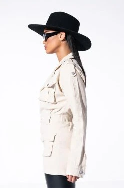 READY FOR ANYTHING LONG SLEEVE UTILITY ROMPER -AKIRA Shop ready for anything long sleeve utility romper ivory 5 5