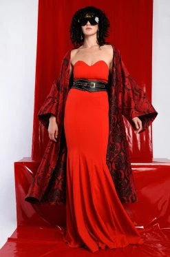 Alternative view of RUN THE WORLD STRAPLESS MAXI DRESS