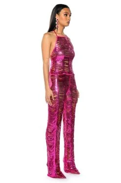 SENORITA EMBELLISHED HALTER TOP IN PINK -AKIRA Shop senorita embellished halter top pink 4 4
