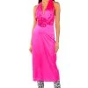 SERENDIPITY SATIN HALTER NECK MIDI DRESS 2 SERENDIPITY SATIN HALTER NECK MIDI DRESS -AKIRA Shop serendipity satin halter neck midi dress pink 1 1