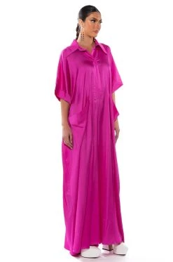 Alternative view of SHE'S RICH OVERSIZED SATIN JUMPSUIT IN PINK
