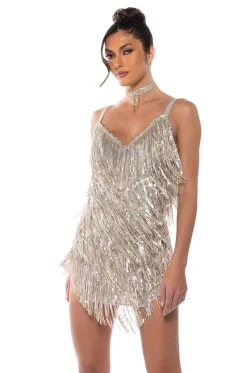 Alternative view of SHOW UP FRINGE MINI DRESS