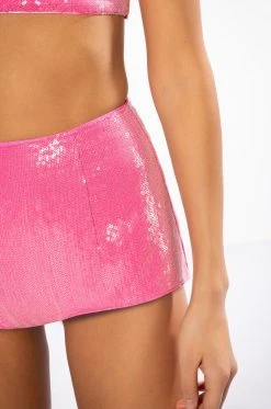 SPARKLE AND SHINE SEQUIN BOOTY SHORT -AKIRA Shop sparkle and shine sequin booty short pink 11 11
