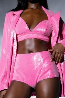 SPARKLE AND SHINE SEQUIN BOOTY SHORT -AKIRA Shop sparkle and shine sequin booty short pink 3 3 c1