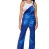 STAY WAVY METALLIC OVERALLS -AKIRA Shop stay wavy metallic overalls blue 1 1