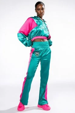 Alternative view of SUPERSONIC SATIN WIDE LEG JOGGER