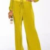 SWEET APPLE PLISSE PALAZZO PANT 1 SWEET APPLE PLISSE PALAZZO PANT -AKIRA Shop sweet apple plisse palazzo pant light green 1 1