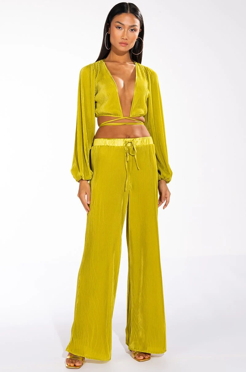 SWEET APPLE PLISSE PALAZZO PANT 4 SWEET APPLE PLISSE PALAZZO PANT - Image 2