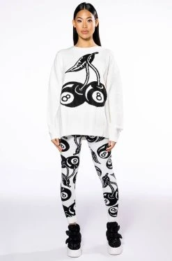 SWEET LUCK SWEATER LEGGING 15 SWEET LUCK SWEATER LEGGING -AKIRA Shop sweet luck sweater legging white black 7 7