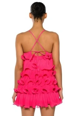 SWEETIE PLEATED RUFFLE SLEEVELESS MINI DRESS 14 SWEETIE PLEATED RUFFLE SLEEVELESS MINI DRESS -AKIRA Shop sweetie pleated ruffle sleeveless mini dress fuchsia 6 6