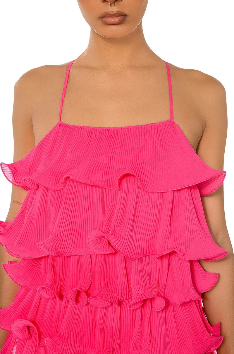 SWEETIE PLEATED RUFFLE SLEEVELESS MINI DRESS 9 SWEETIE PLEATED RUFFLE SLEEVELESS MINI DRESS - Image 7
