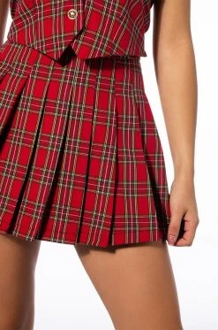TARTAN RED PLAID SKIRT -AKIRA Shop tartan red plaid skirt red 10 10