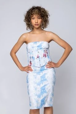 THAT'S ON ME BABY TUBE BODYCON MIDI DRESS WITH ATTACHED CORSET
