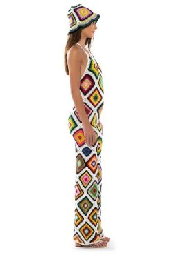 THE WAY YOU GROOVE CROCHET HALTER JUMPSUIT IN WHITE MULTI -AKIRA Shop the way you groove crochet halter jumpsuit in white multi white multi 3 3 c1 c1