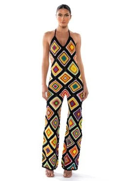 Alternative view of THE WAY YOU GROOVE CROCHET HALTER JUMPSUIT