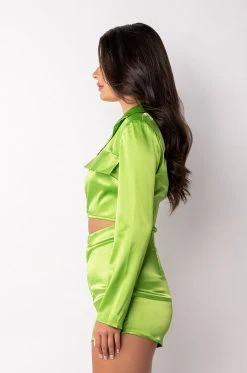 TOO FLY CUT OUT ROMPER -AKIRA Shop too fly cut out romper green 4 4