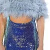 TOP TIER FEATHER DETAIL SEQUIN MAXI DRESS -AKIRA Shop top tier feather detail sequin maxi dress light purple 6 6