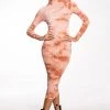 WHAT YOU NEED TIE DYE RIBBED KNIT MIDI DRESS